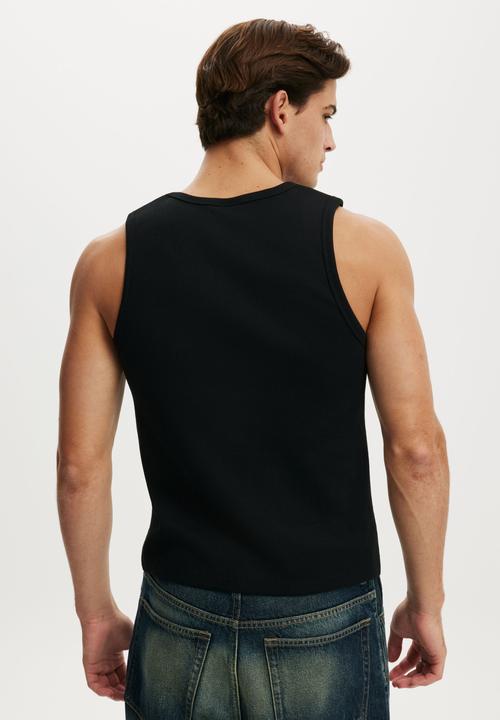 Cotton On - Rib Tank - Black