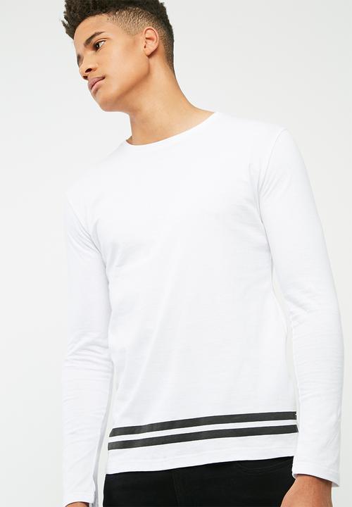 basicthread - Long graphic tail crew neck tee