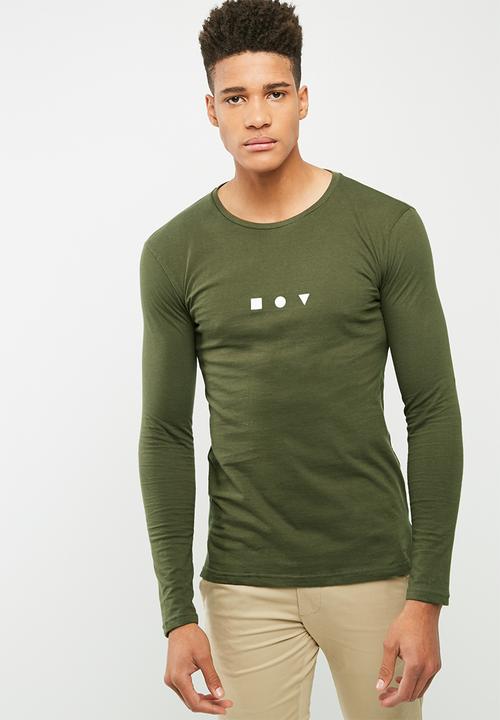 basicthread - Long graphic tail crew neck tee