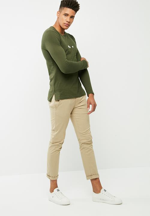 basicthread - Long graphic tail crew neck tee