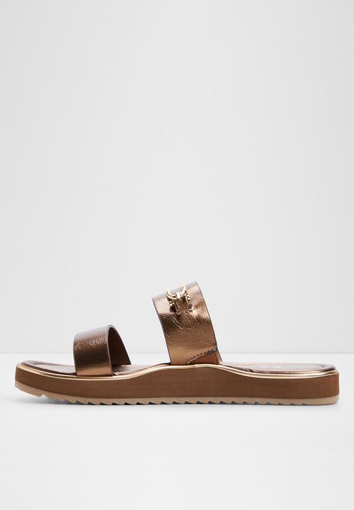 ALDO - Lagoon two strap slide - bronze