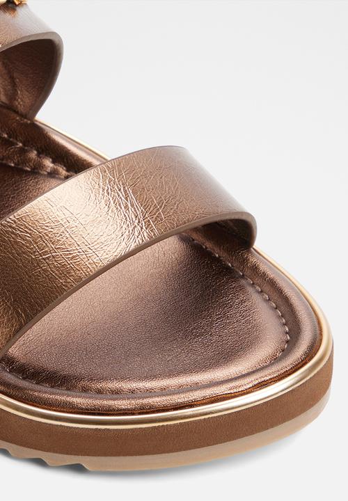 ALDO - Lagoon two strap slide - bronze