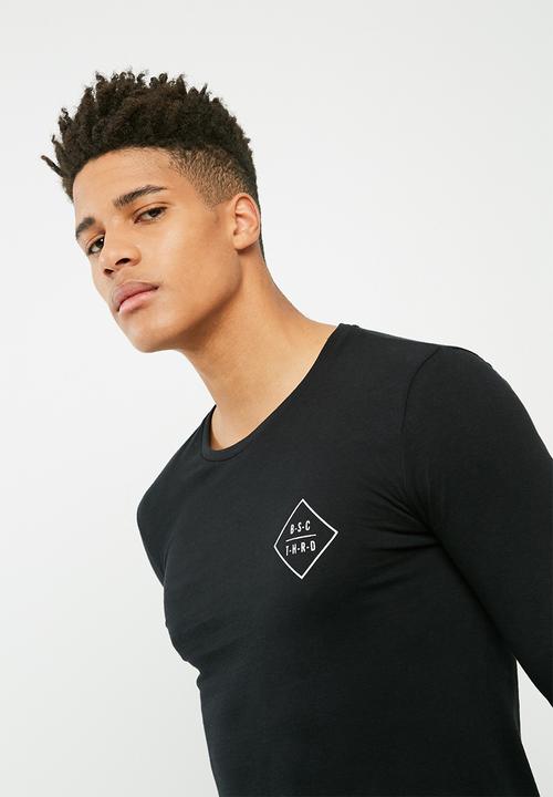 basicthread - Long graphic tail crew neck tee