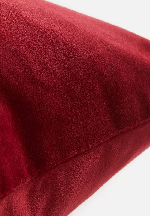 H&M - Cotton velvet cushion cover - dark red