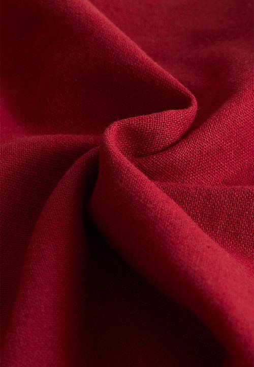 H&M - Linen-blend cushion cover - dark red