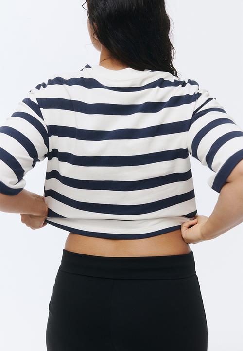 H&M - Oversized T-shirt - navy blue/striped