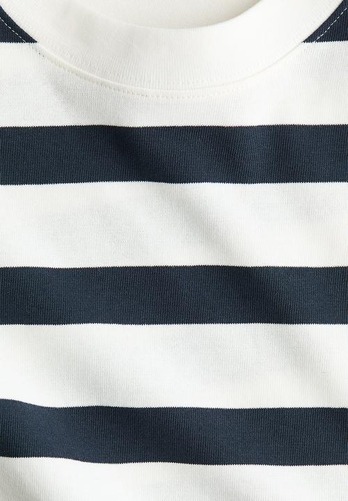 H&M - Oversized T-shirt - navy blue/striped