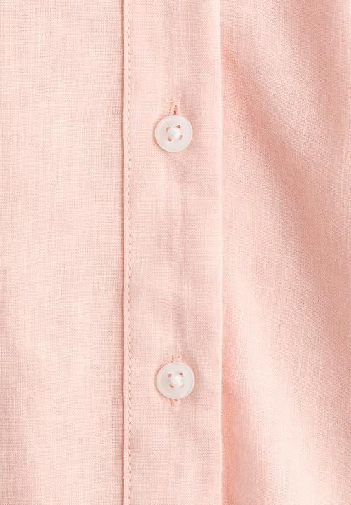 H&M - Linen-blend shirt - light pink
