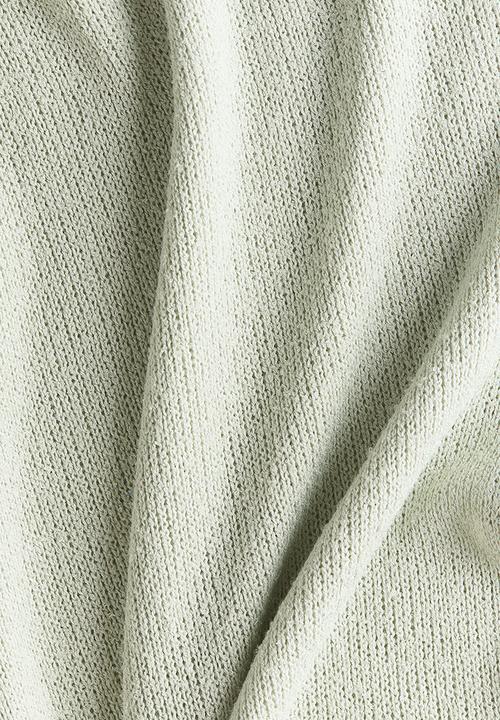 H&M - Knitted drawstring trousers - light dusty green