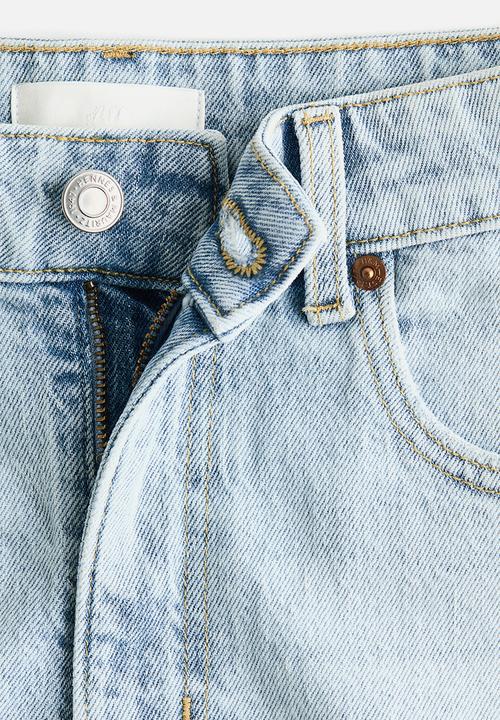 H&M - High-waisted denim shorts - light denim blue