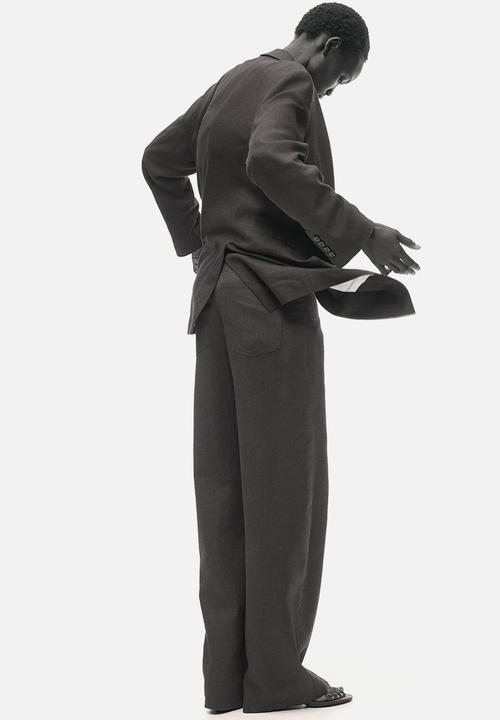 H&M - Linen-blend trousers - dark brown