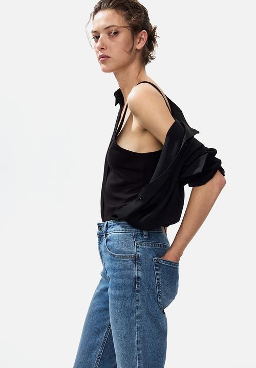 H&M - Flared regular waist ankle jeans - light denim blue