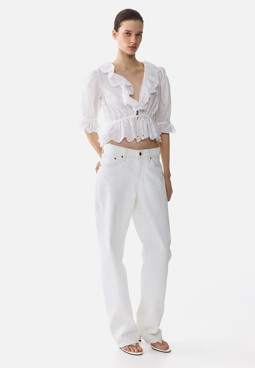 H&M - Broderie anglaise cotton blouse - white