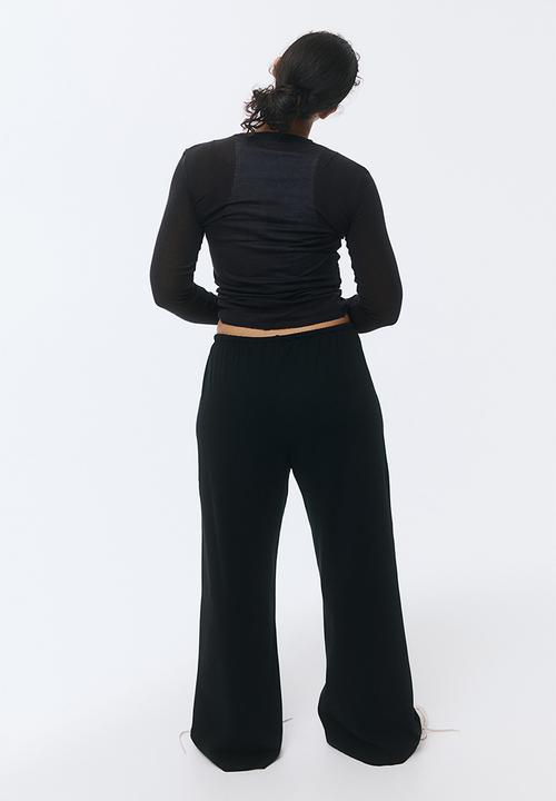 H&M - Cotton drawstring trousers - black