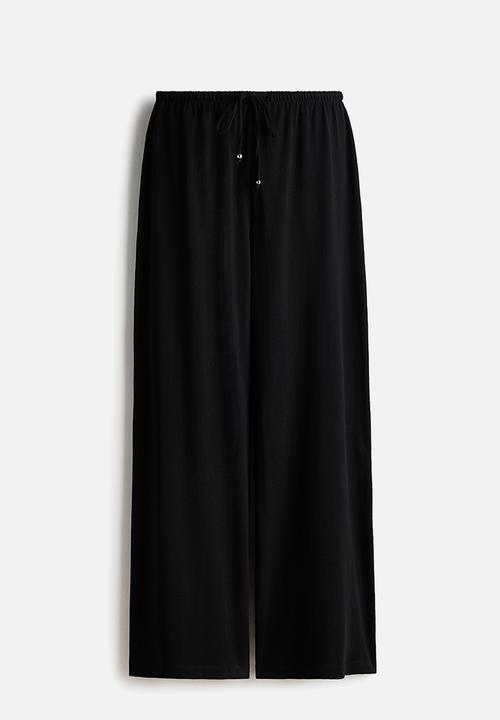 H&M - Cotton drawstring trousers - black