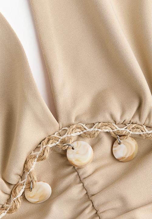 H&M - Embellished halterneck top - beige