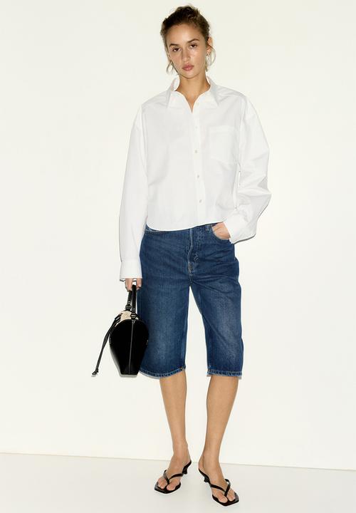H&M - Denim bermuda shorts - dark denim blue