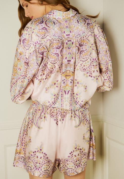H&M - Loose-fit shorts - light pink/paisley pattern