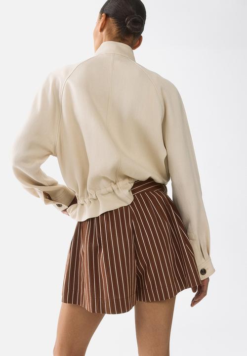 H&M - Tailored cotton shorts - brown/striped