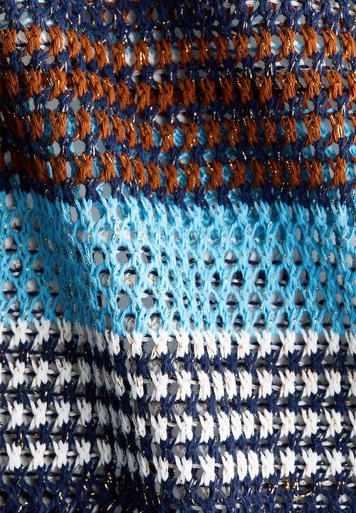 H&M - Glittery hole-knit dress - blue/brown