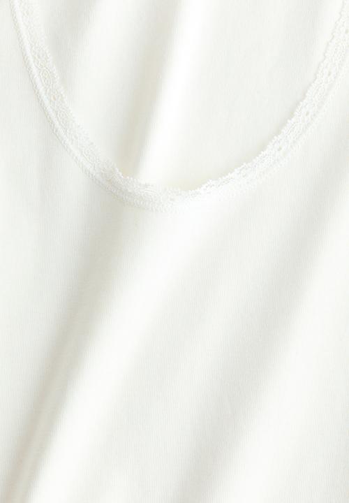 H&M - Lace-trimmed vest top - white