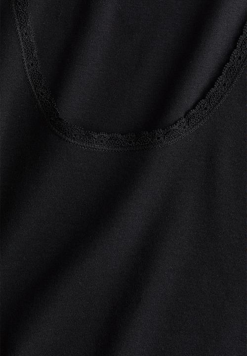 H&M - Lace-trimmed vest top - black