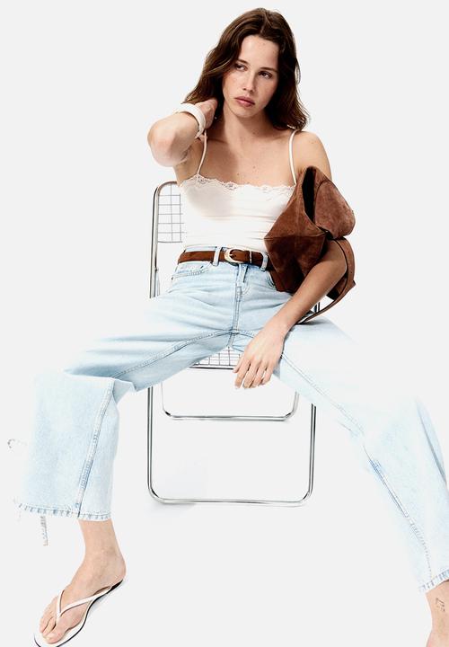 H&M - Barrel high waist ankle jeans - light denim blue