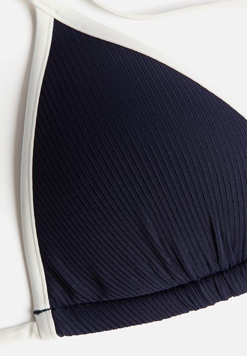 H&M - Push-up triangle bikini top - navy blue