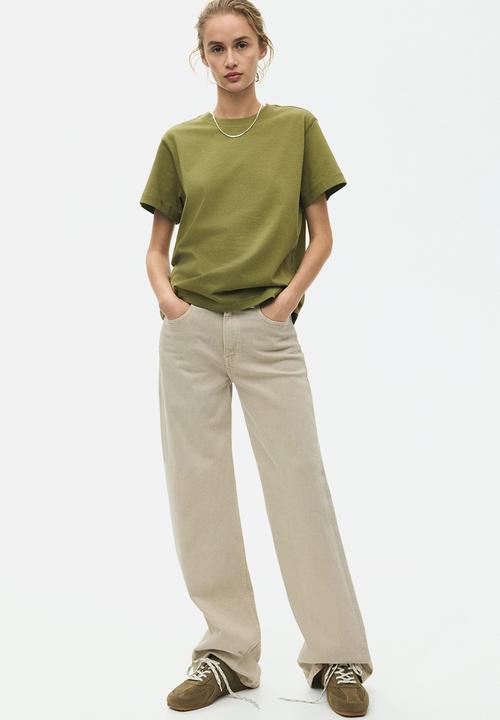 H&M - Oversized cotton t-shirt - olive green