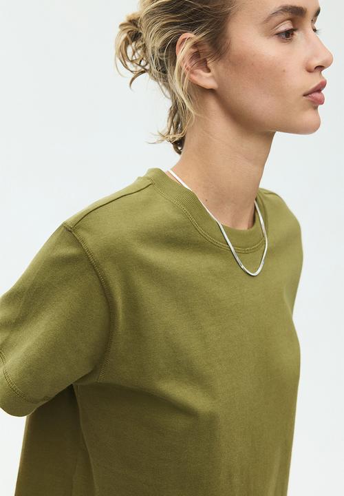 H&M - Oversized cotton t-shirt - olive green