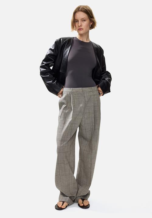 H&M - Short-sleeved microfibre body - dark grey