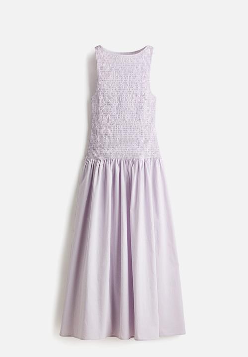 H&M - Smocked seersucker dress - light purple