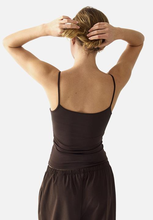 H&M - Jersey strappy top - dark brown