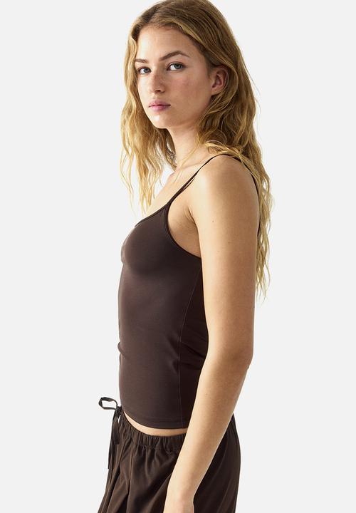 H&M - Jersey strappy top - dark brown