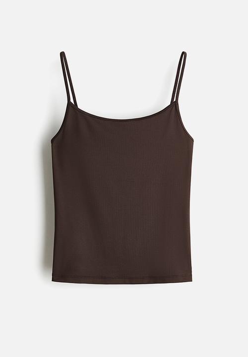 H&M - Jersey strappy top - dark brown