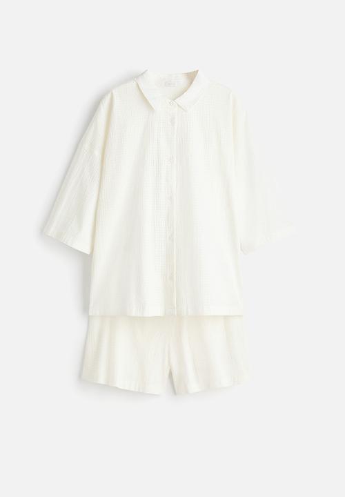 H&M - Cotton seersucker pyjamas - white