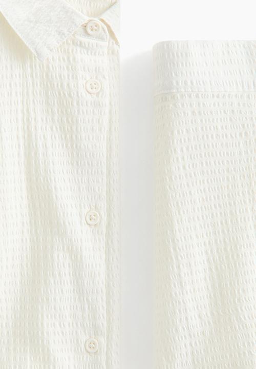 H&M - Cotton seersucker pyjamas - white