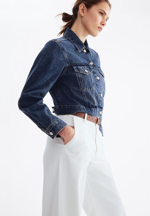 H&M - Wide belted twill trousers - white