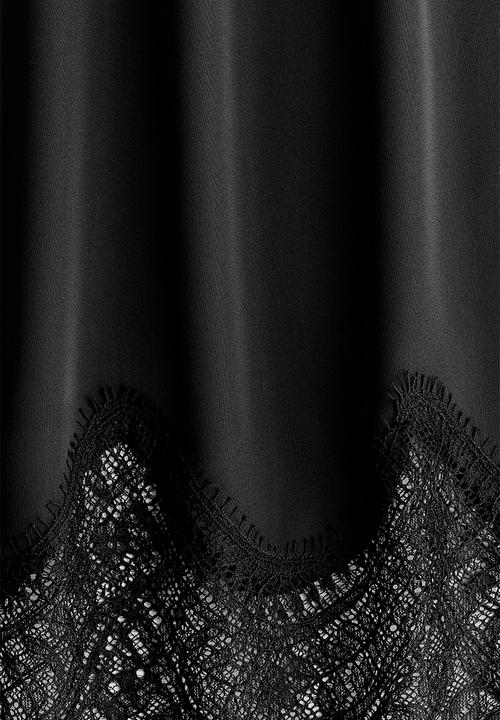 H&M - Lace-trimmed satin skirt - black