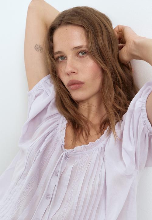 H&M - Pintucked blouse - light purple