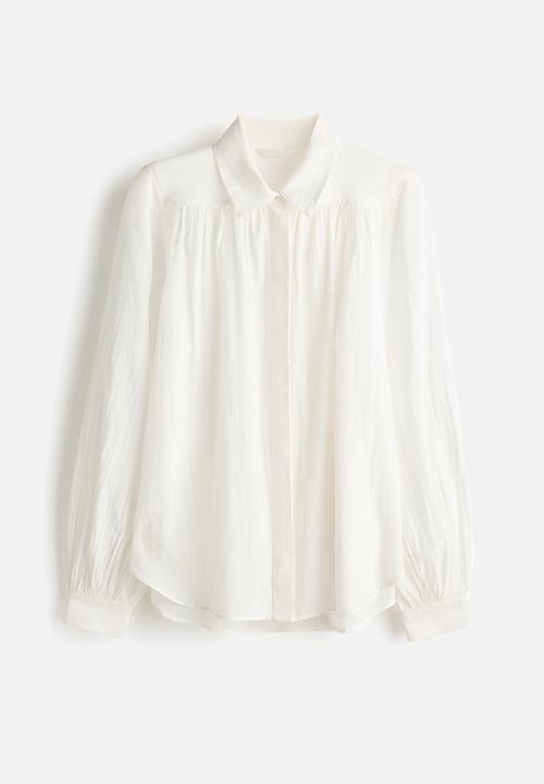 H&M - Gathered blouse - white