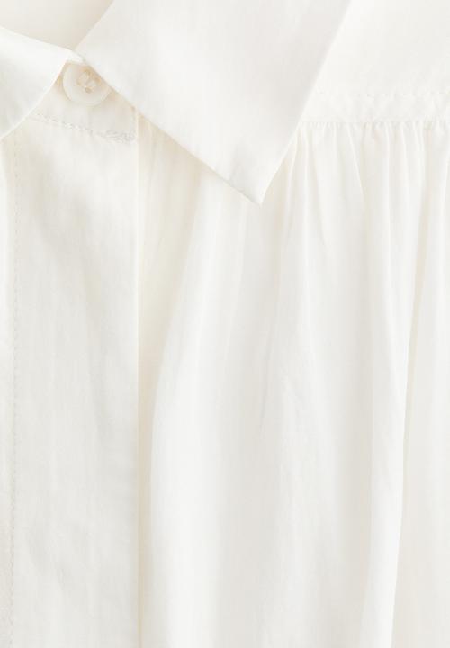 H&M - Gathered blouse - white
