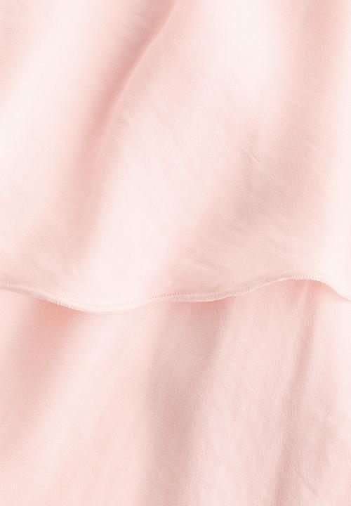 H&M - Asymmetric tiered dress - light pink