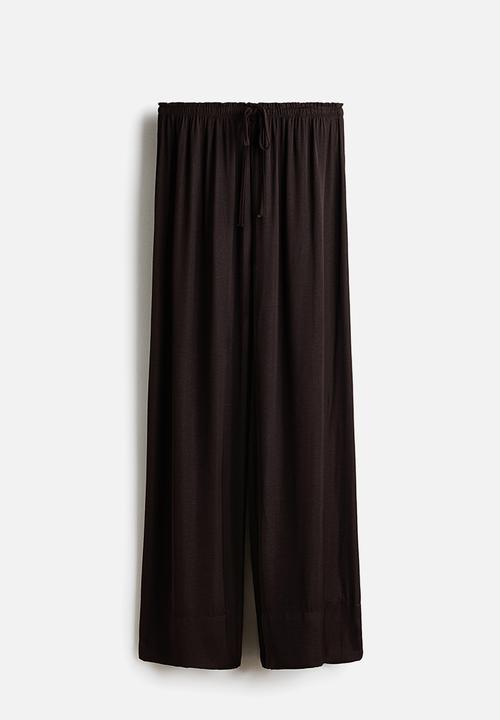 H&M - Wide drawstring trousers - dark brown