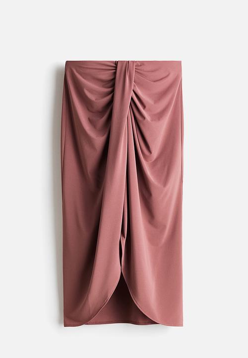 H&M - Draped jersey skirt - dark dusty pink