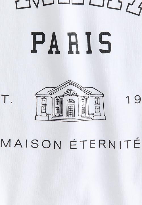 H&M - Printed T-shirt - white/le marais