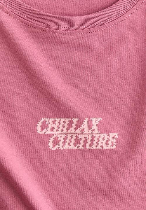 H&M - Printed t-shirt - pink/chillax culture