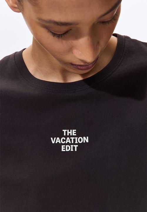H&M - Printed T-shirt - dark brown/the vacation edit