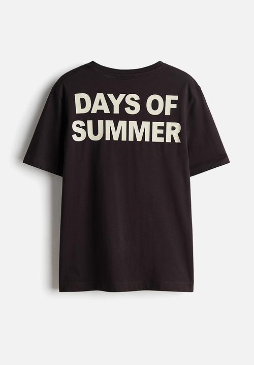 H&M - Printed T-shirt - dark brown/the vacation edit