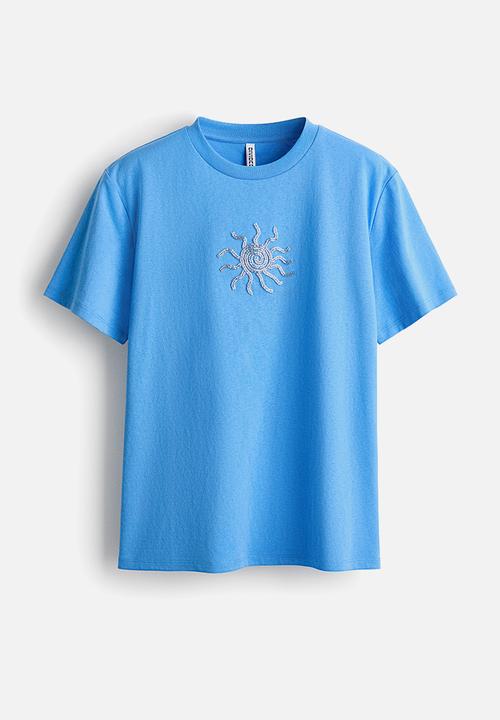 H&M - Motif-detail t-shirt - blue/sun